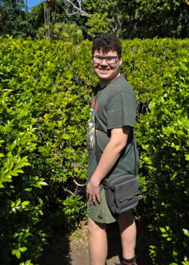 Smiling young man outdoors